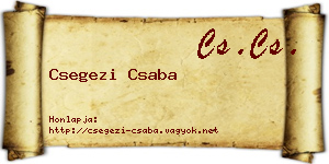 Csegezi Csaba névjegykártya